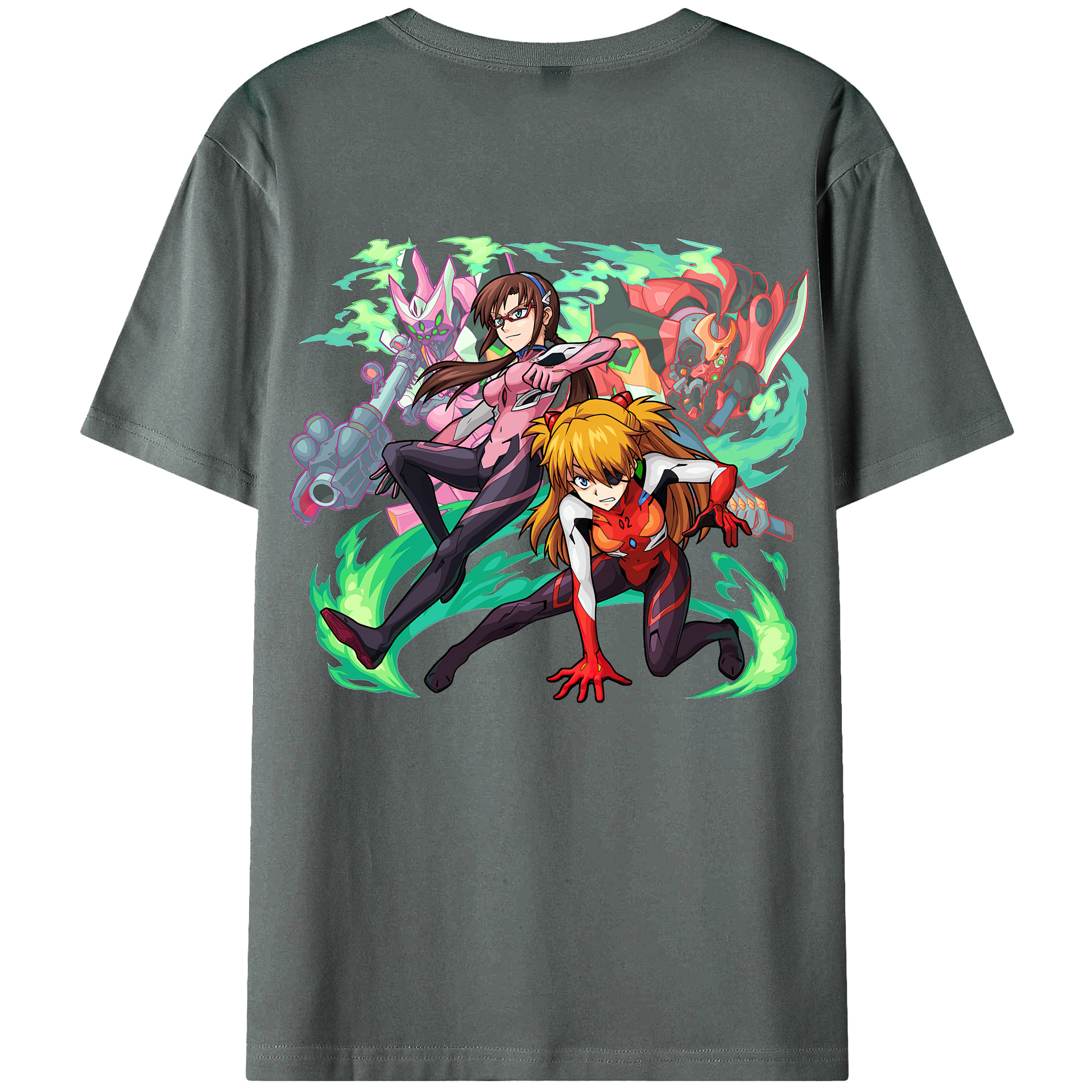 （画像用） EVA 新世紀エヴァンゲリオン 綿100％ メンズ半袖Tシャツ（バックプリント） 通気性